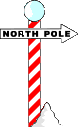 Sign pointing to the North Pole