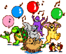animated party animals dancing